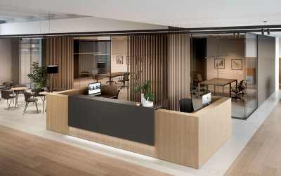 Sleek and Minimal Modern Office Reception Table Design Ideas
